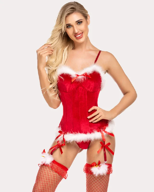 Santa Costume Bustier Corset Top