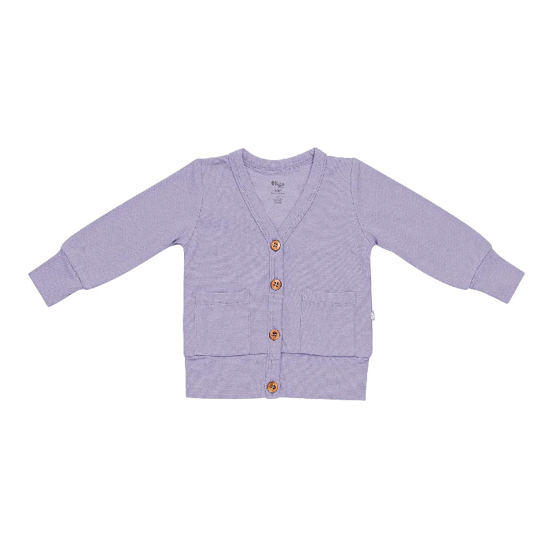 Bamboo Jersey Cardigan in Taro