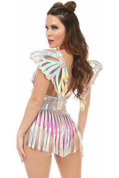 Hologram Fringe Mini Skirt