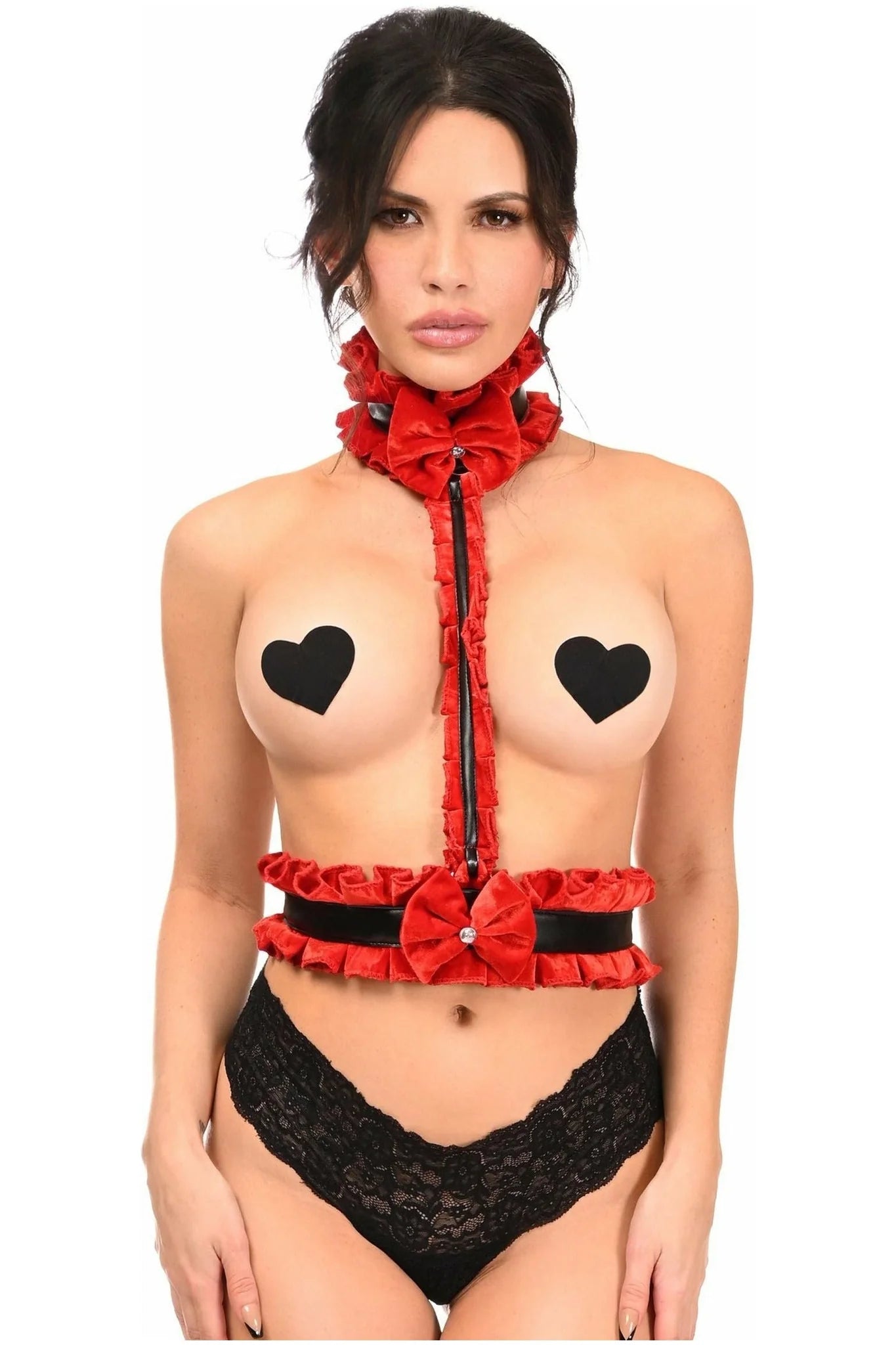 Kitten Velvet/Faux Leather Body Harness