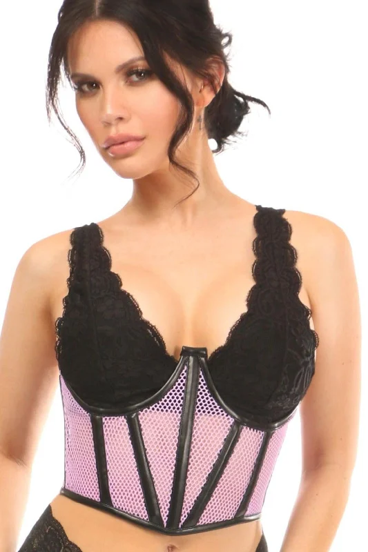 Fishnet Underwire Open Cup Waist Cincher