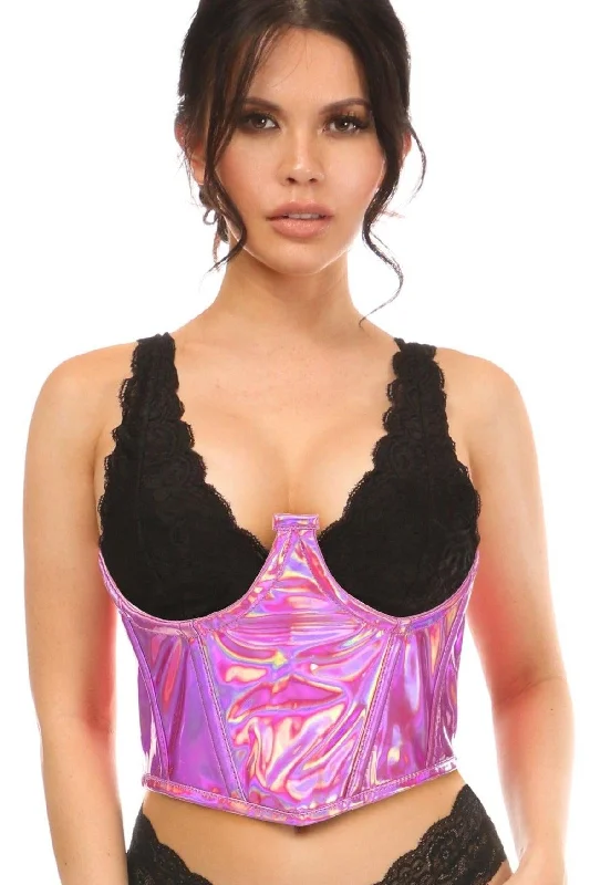 Hologram Open Cup Underwire Waist Cincher