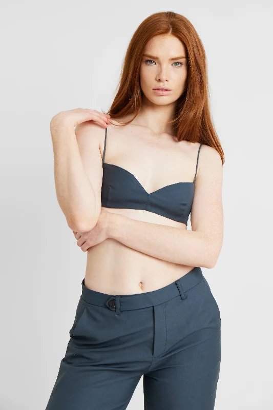 Tailored Bust Detail Bralet - Vintage Blue