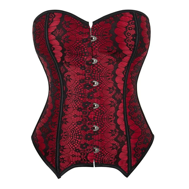 Women's Gothic Lace Splice Overbust Corset