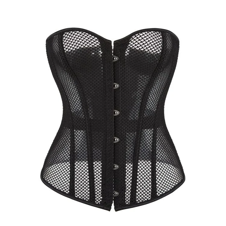 Women's Gothic Strappy Mesh Overbust Corset