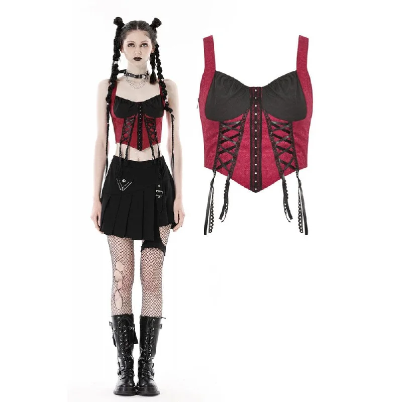 Women's Grunge Strappy Double Color Bustier