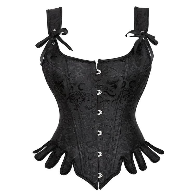 Women's Grunge Strappy Jacquard Irregular Overbust Corset