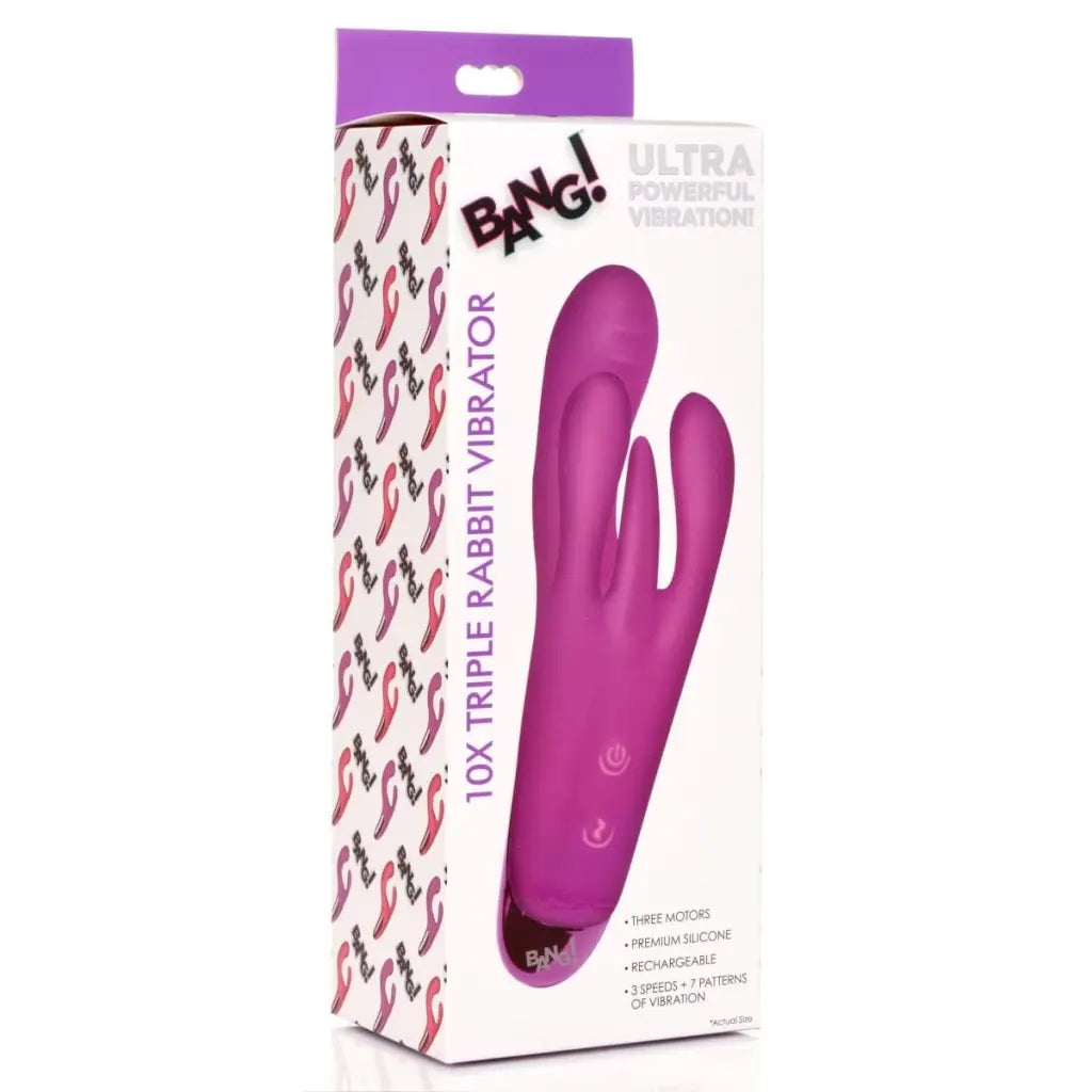 BANG! 10x Triple Rabbit Silicone Vibrator