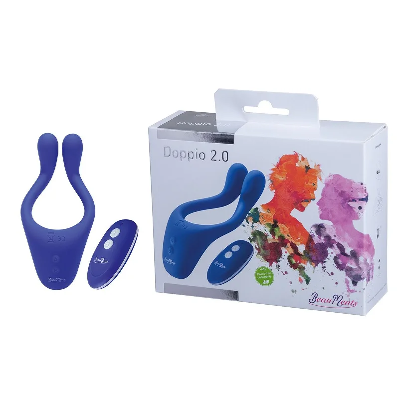 BeauMents - Doppio 2.0 - Massager Voor Koppels Met Afstandsbediening - Blauw