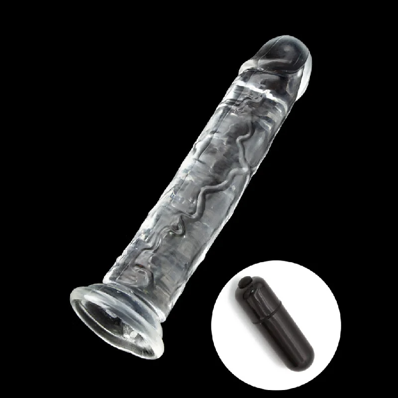 Crystal Addiction Clear Jelly Dildo, 7"