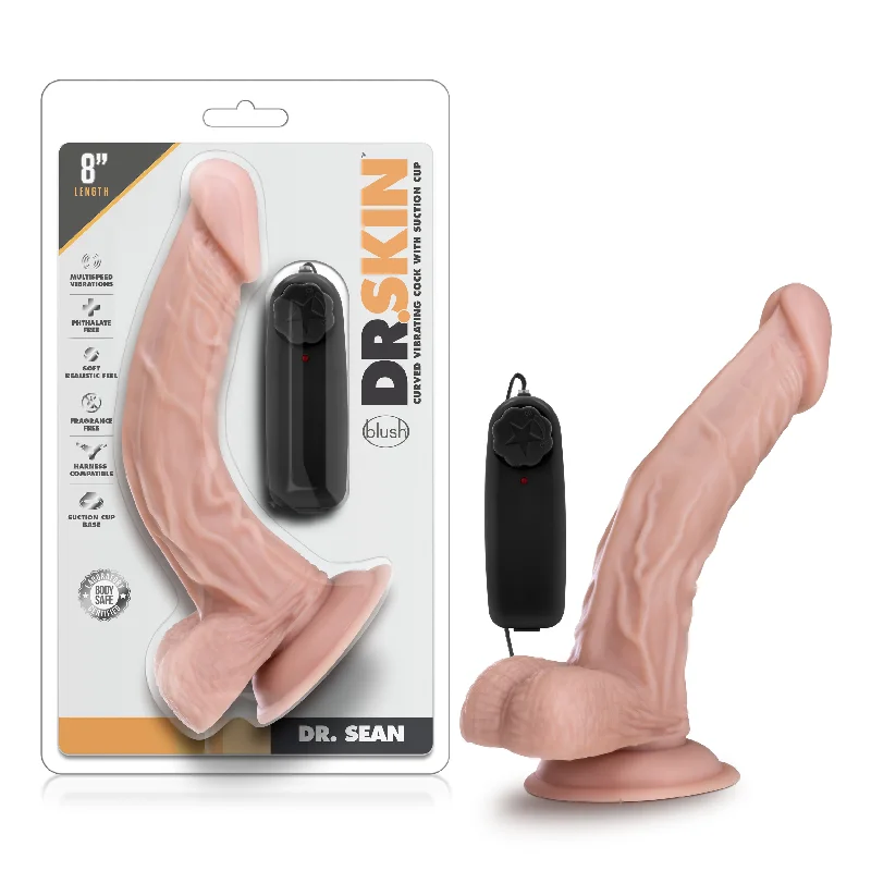 Dr Skin - Dr Sean 8" Vibrating Cock with Suction Cup - Vanilla