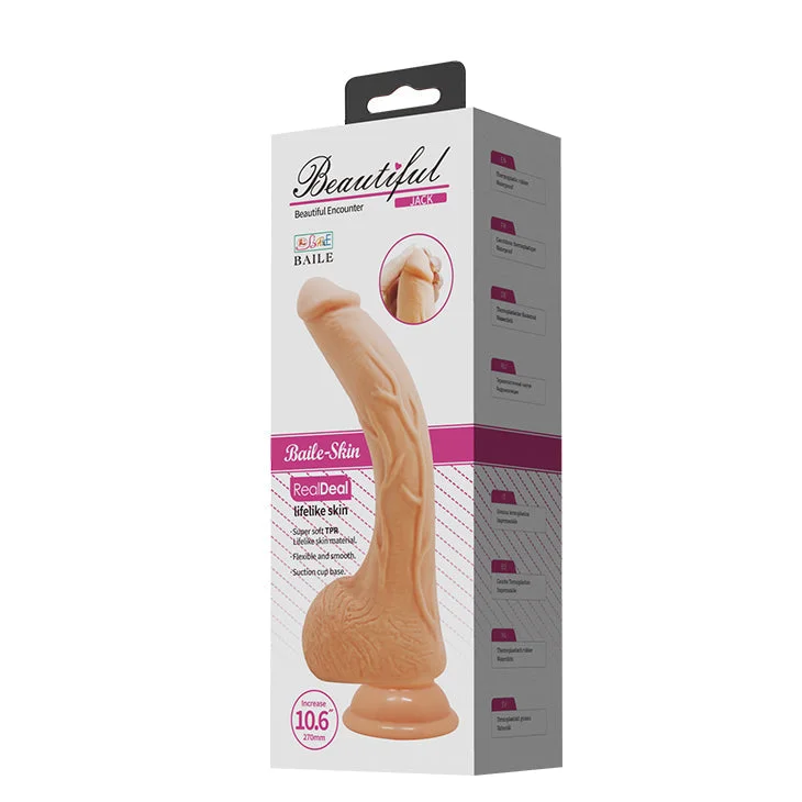 G Spot Curved Dildo with Suction Base - Flesh