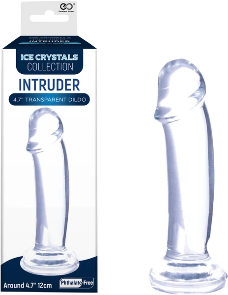 Ice Crystals Collection - Intruder 4.7" Transparent Dildo - Clear