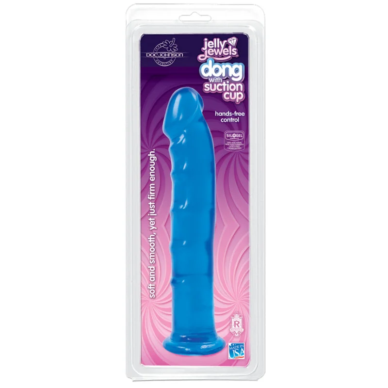 Jelly Jewels - Dong With Suction Cup 8" - Sapphire