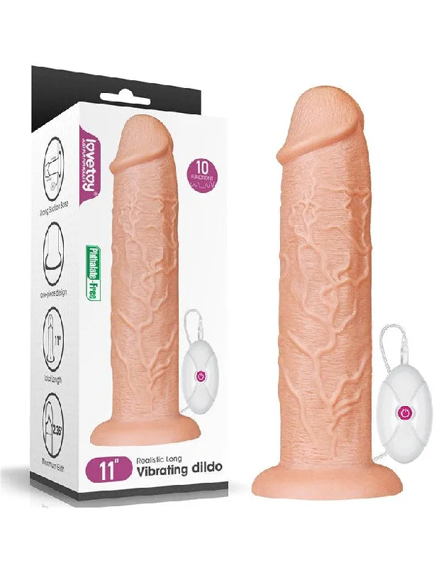 Lovetoy - Realistische XXL Vibrerende Dildo 28 cm - Lichte Huidskleur