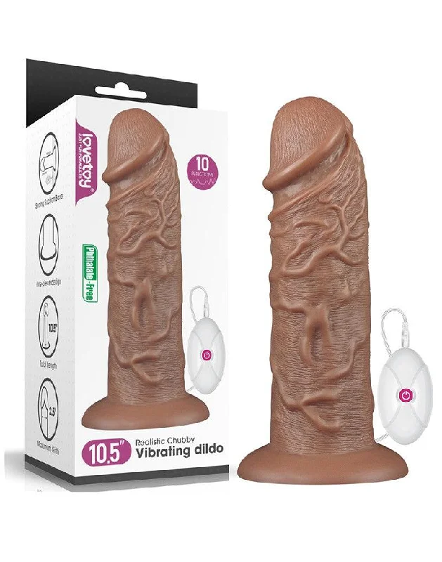 Lovetoy - Realistische XXL Vibrerende Dildo CHUBBY 26.5 cm - Bruin