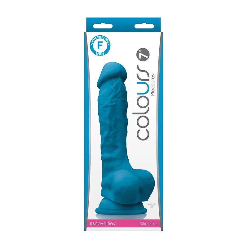 Pleasures 7" Dildo In Blue - Colours