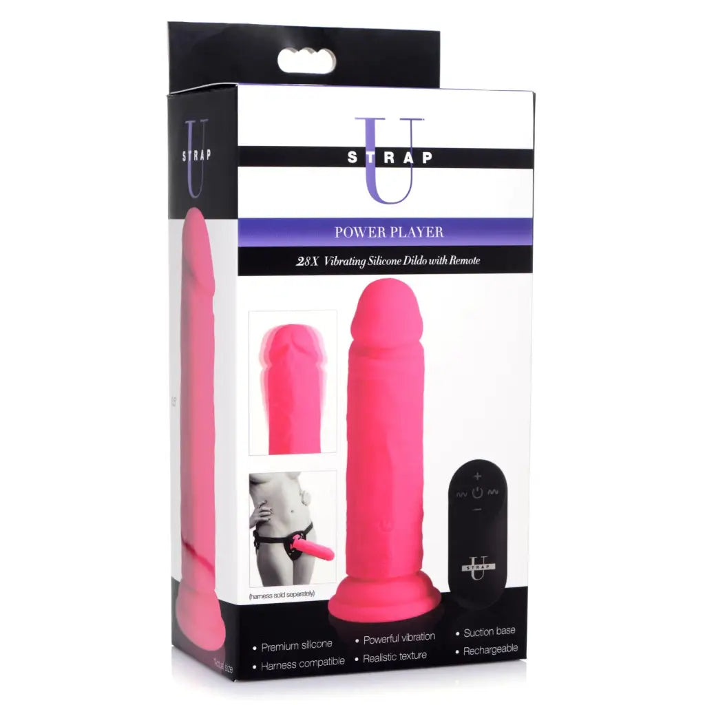 Power Player 28x Vibrating Silicone Dildo With Remote