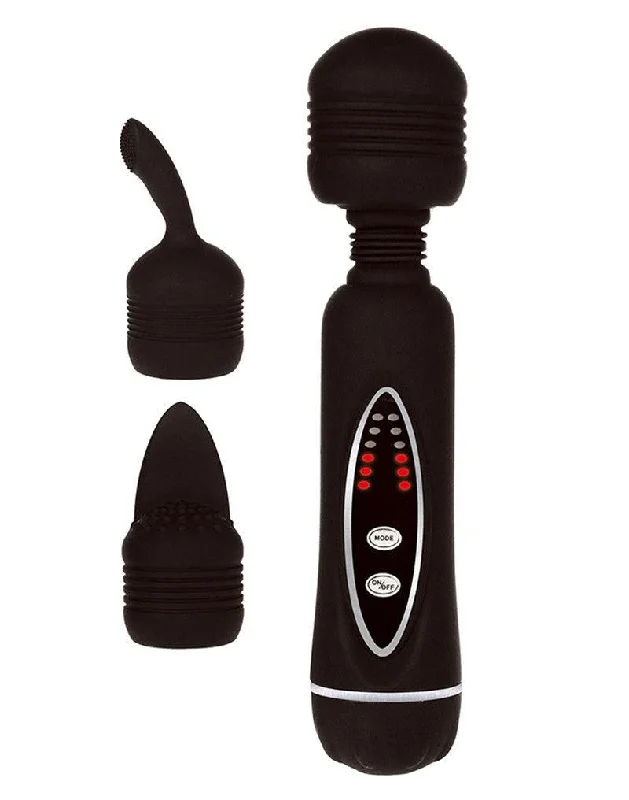 POWER Wand Vibrator Met 2 verwisselbare Koppen - Zwart