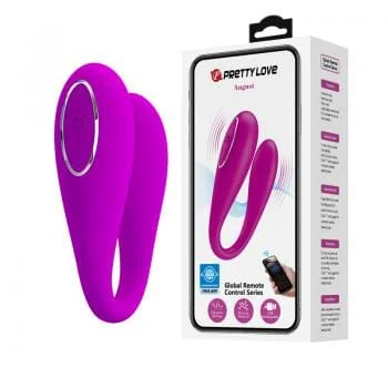 Pretty Love - August App-Controlled Couple's Massager (Pink)