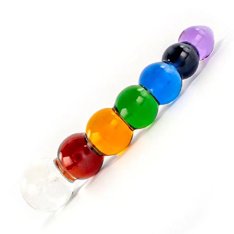 Rainbow Bubble Glass Dildo with Dichroic Bulb