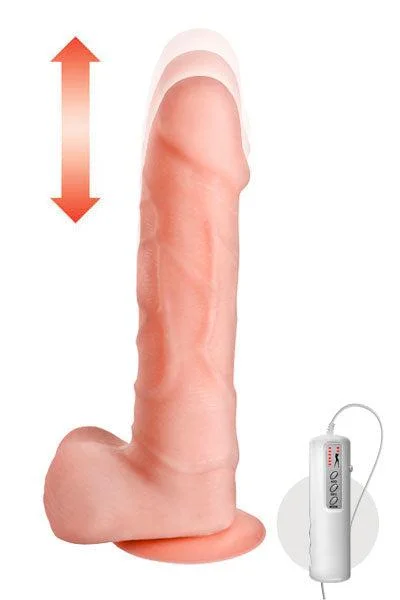 Real Body - Magic Ram - Stotende Vibrator Met Zuignap En Afstandsbediening - Lichte Huidskleur