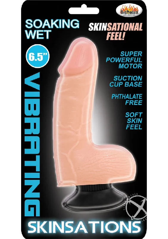 Skinsations Soaking Wet Realistic Vibrating Dildo Waterproof 6.5