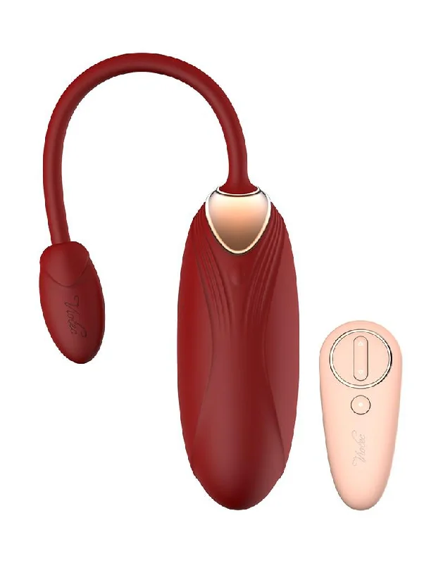 Viotec - Oliver - Draagbare Vibrator Met Afstandsbediening - Goud en Wijnrood - Luxueus Zacht Siliconen