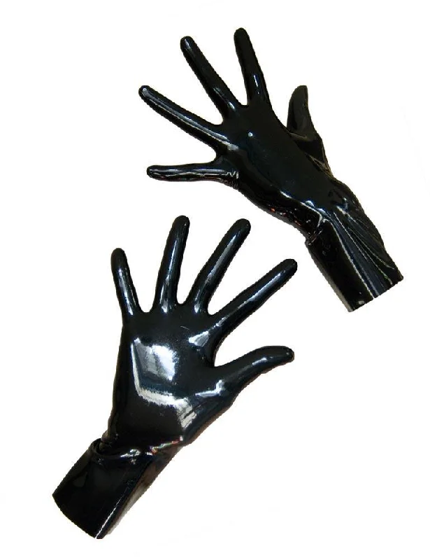 Wrist Length Latex Gloves, Black